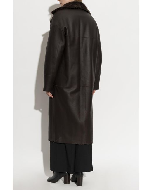 Arma Black Reversible Shearling Coat 'Ines'