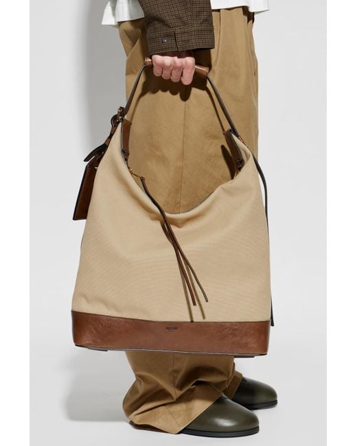Moschino Brown Shoulder Bag With Logo for men
