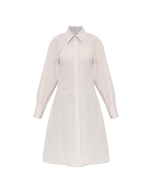McQueen White Cotton Dress With Pockets