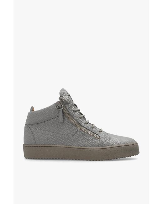 Giuseppe Zanotti Leather 'kriss' High-top Sneakers in Grey (Gray) for Men |  Lyst