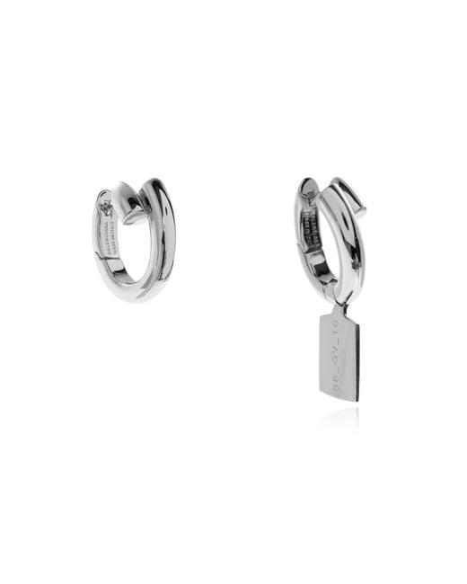 Balenciaga Black Brass Earrings With An Asymmetrical Shape