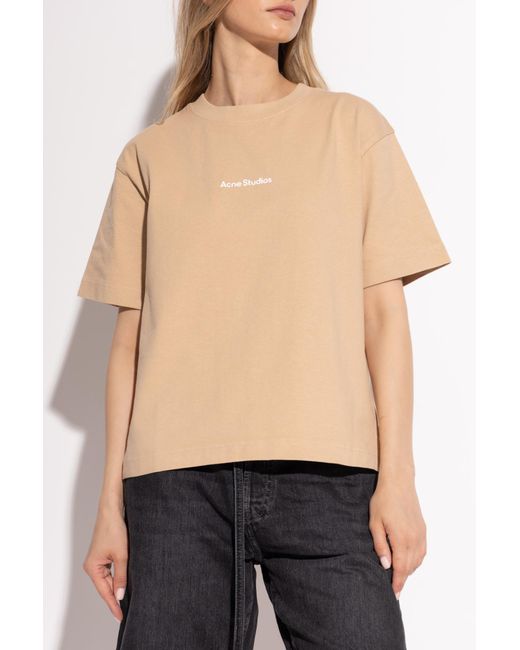 Acne White T-Shirt With Logo