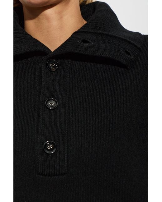 AMI Blue Wool Sweater With Collar