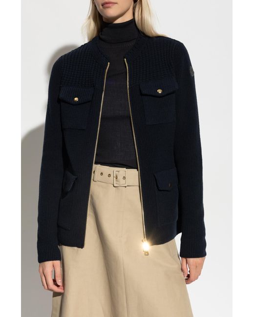 Moncler Multicolor Cardigan With Down-Filled Back