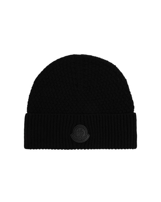 Moncler Black Wool Hat for men