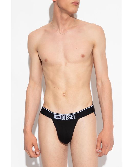 DIESEL Black Jockstrap Three-Pack for men