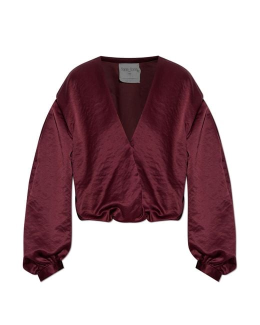 Forte_forte Red Top With A V-Neckline