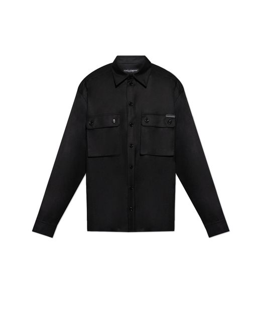 Dolce & Gabbana Black Wool Shirt for men
