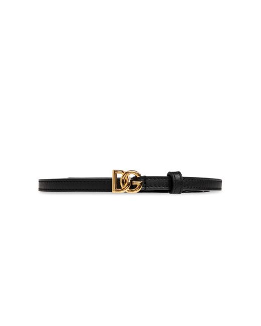 Dolce & Gabbana Black Leather Belt