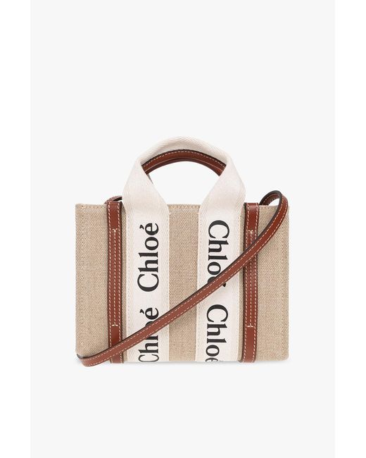 Chloé Natural 'Woody Mini' Shoulder Bag