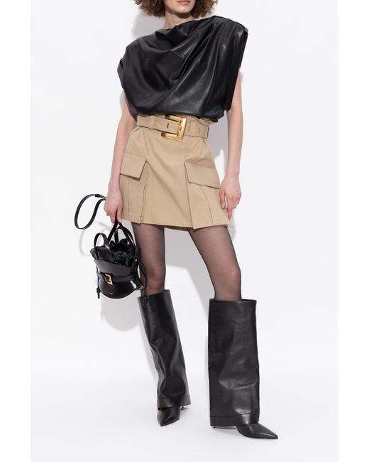 Balmain Black Leather Heeled Boots