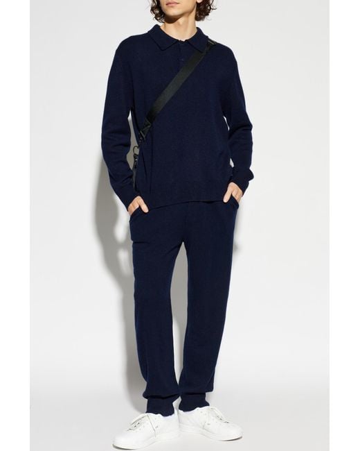Lisa Yang Blue Cashmere Sweater "Rufus" for men