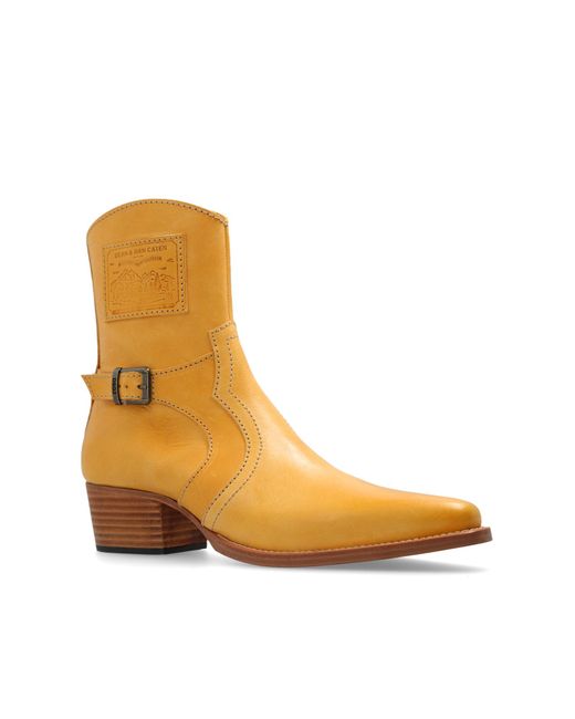 DSquared² Yellow Leather Cowboy Boots, for men