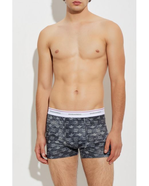 DSquared² Gray Boxers With Monogram for men