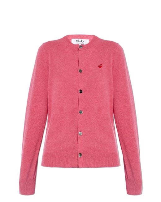COMME DES GARÇONS PLAY Pink Button-Up Cardigan