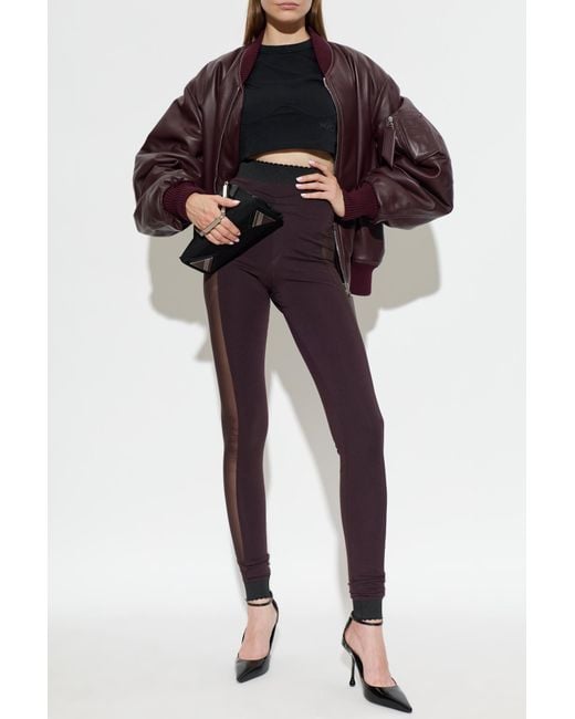 The Attico Brown Leather 'Bomber' Jacket