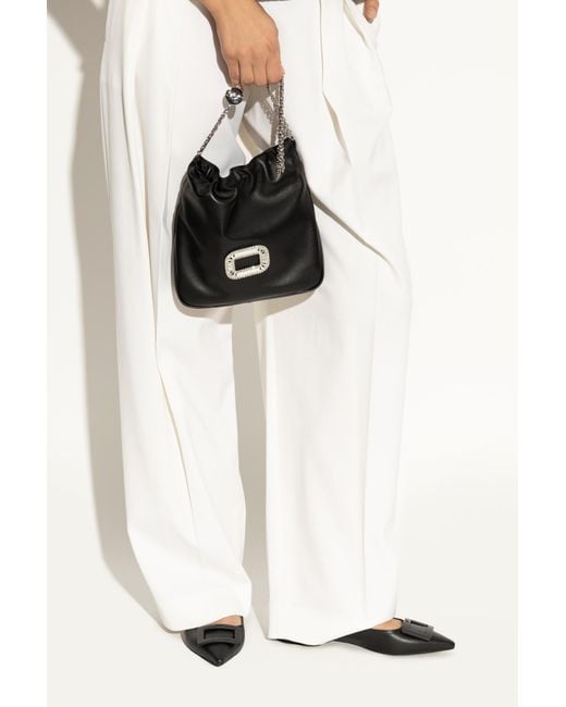 Roger Vivier Black "Pilgrim Mini" Shoulder Bag