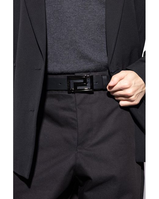 Versace Black Double-Sided Belt for men