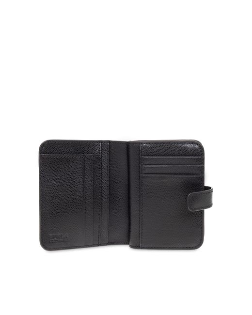 Furla Black Leather Wallet With Logo