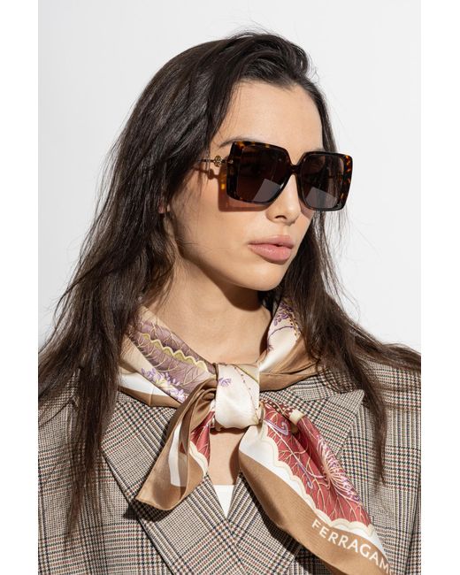 Tory Burch Multicolor Miller Oversized Square Sunglasses