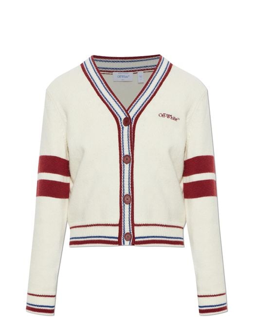 Off-White c/o Virgil Abloh Natural Cardigan With Embroidered Logo