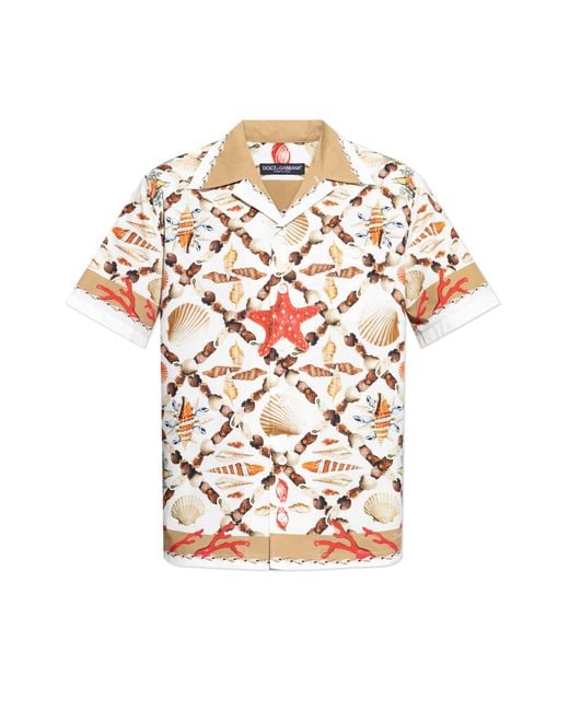 Dolce & Gabbana Multicolor Shirt With A Seashell Motif for men