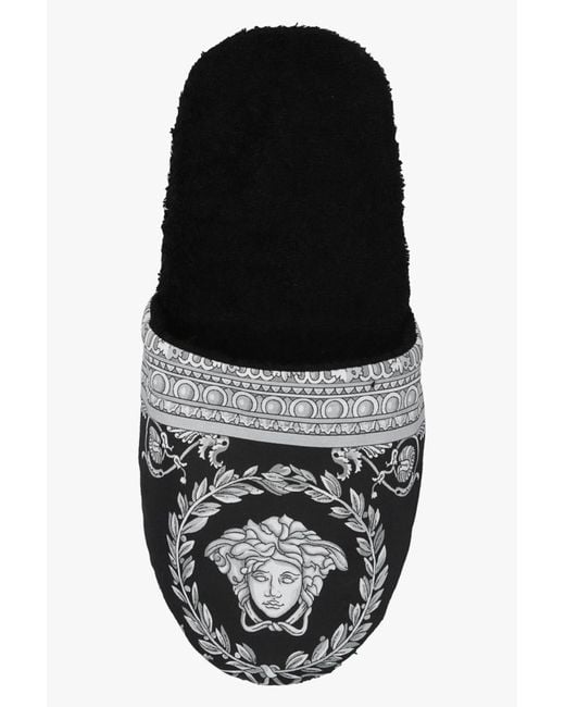 Versace White Baroque Slides