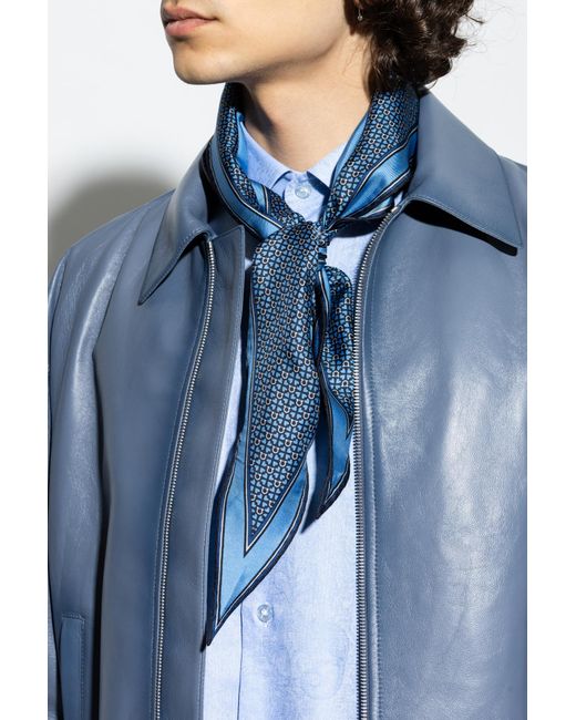 Ferragamo Blue Silk Scarf for men