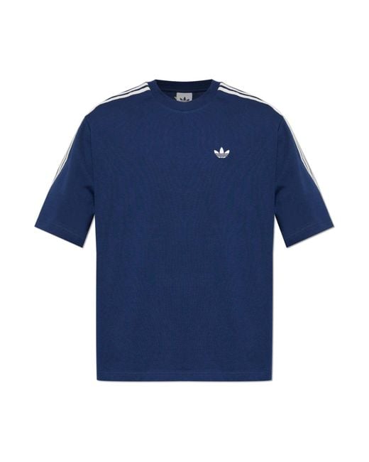Adidas Originals Blue T-Shirt With Logo for men