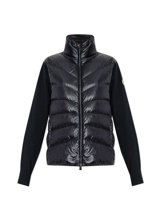 Moncler Black Quilted Down Cardigan