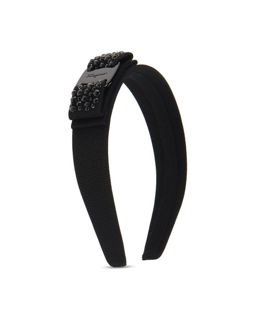 Ferragamo Black Embellished Headband