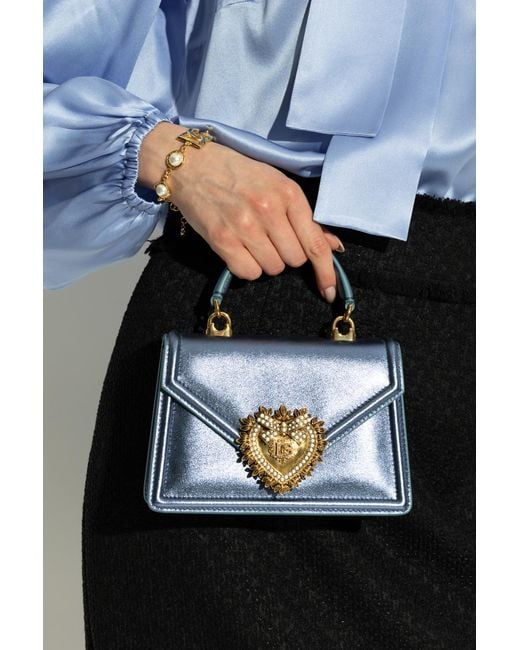 Dolce & Gabbana Blue Shoulder Bag 'Devotion Small'