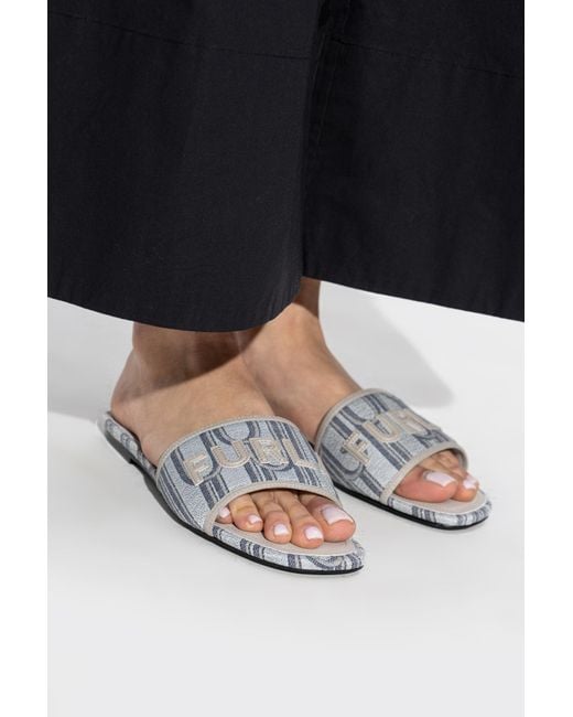 Furla White "Brezza" Slides