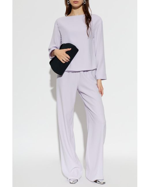 Emporio Armani Purple Top With Tab
