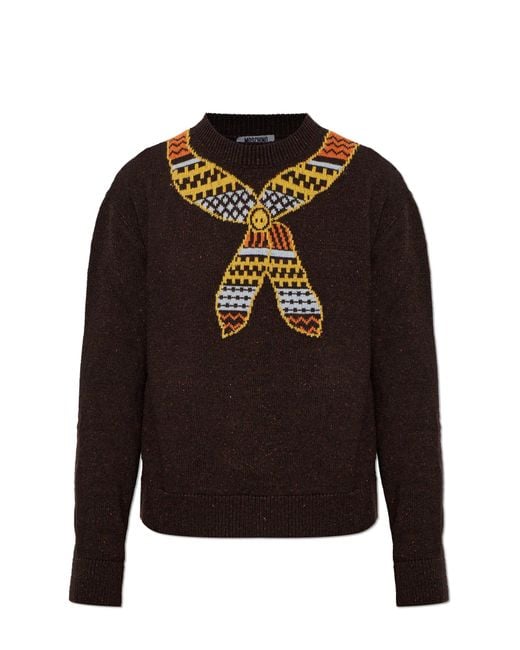 Moschino Black Sweater With A Colorful Pattern