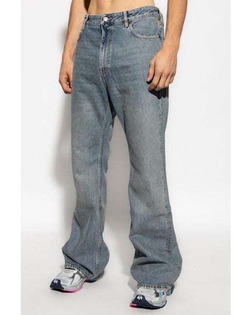 Balenciaga Loose-Fit Vintage Denim Flared Jeans in Blue for Men | Lyst
