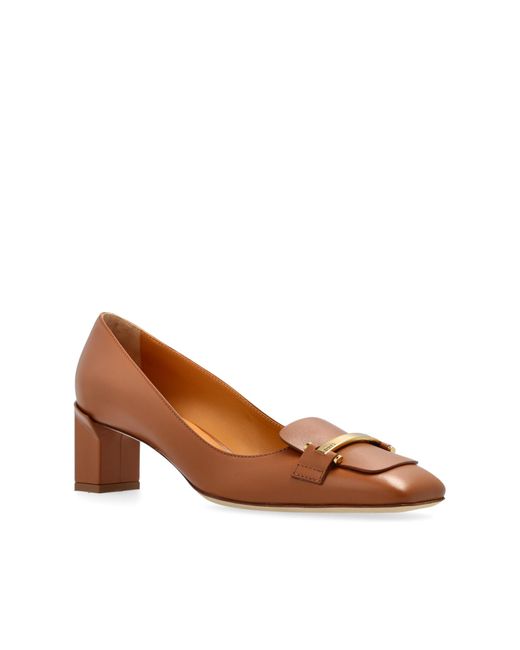 Tod's Brown Leather Heeled Shoes