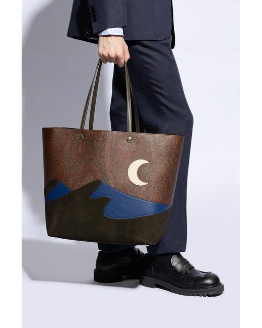 Etro Black ' Maxi' Shopper Bag, for men