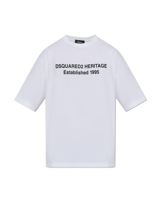 DSquared² Gray T-Shirt With Logo for men