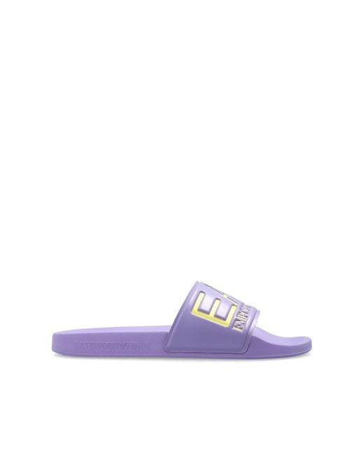 EA7 Black Rubber Flip-Flops With Logo