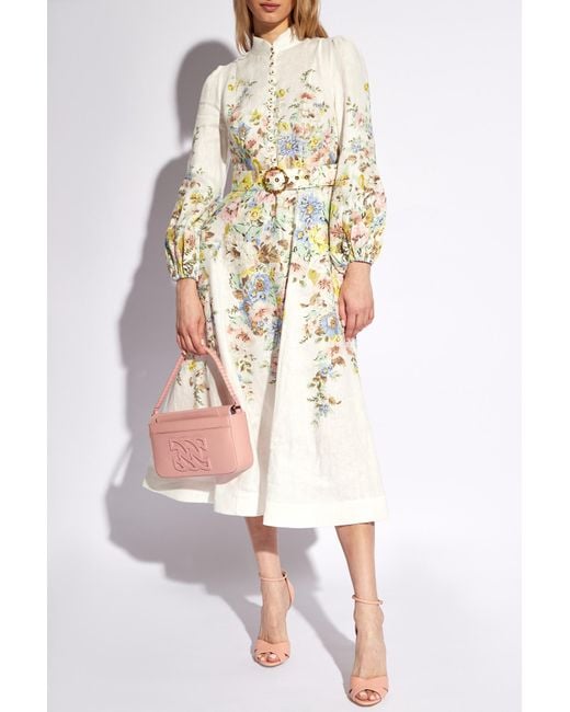 Zimmermann White Dress With Floral Motif,