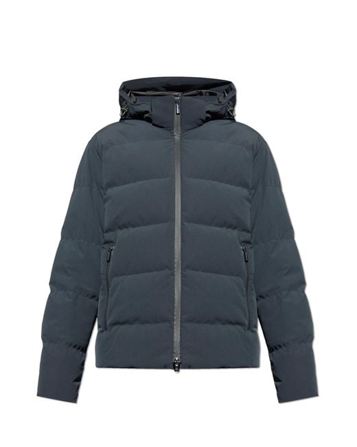Paul & Shark Blue Down Jacket With Hood for men
