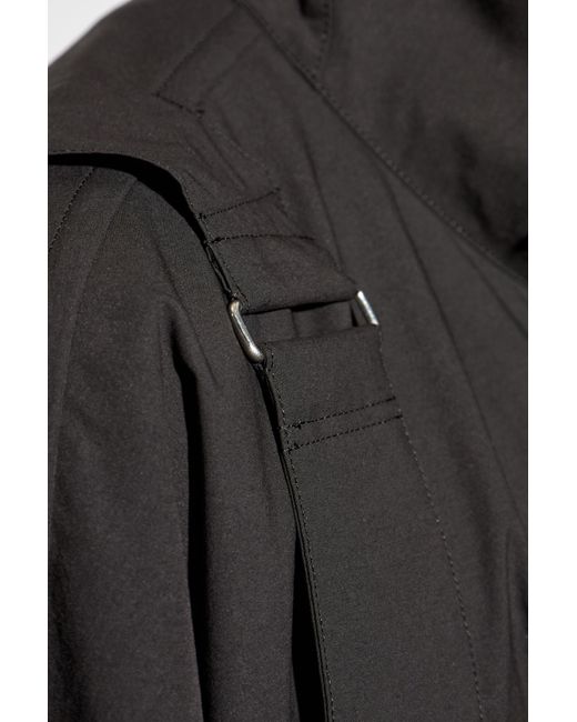 Homme Plissé Issey Miyake Black Coat With Stand-Up Collar for men