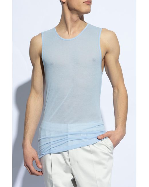 AMI Blue Sleeveless Top By , , Light for men