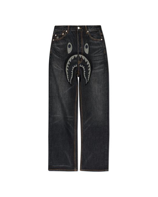 A Bathing Ape Black Jeans With Patch for men