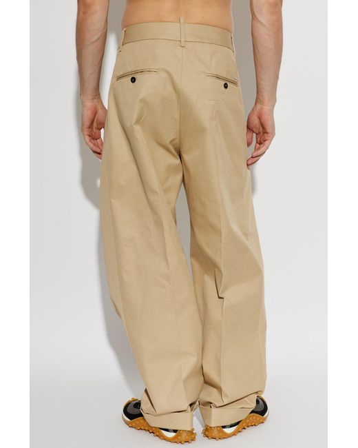 DSquared² Natural Pleated Trousers for men