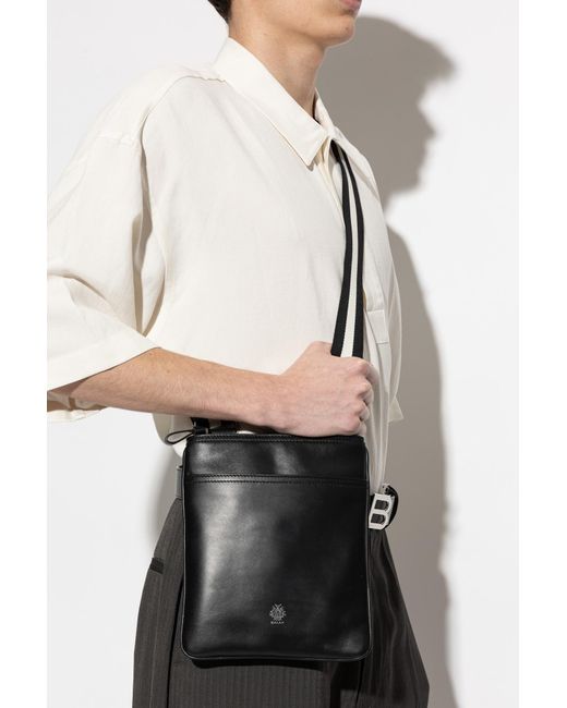 Bally Black Leather Shoulder Bag "Ray" for men