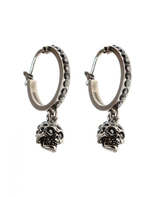 Alexander McQueen Metallic Skull Earrings,