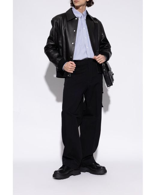 Fendi Black Leather Shoes "Force Light" for men