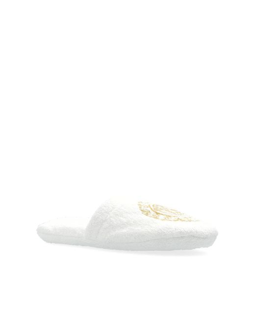 Versace Black Slippers With Logo